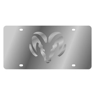 Eurosport Daytona® - MOPAR Polished License Plate with Silver Dodge Ram Emblem