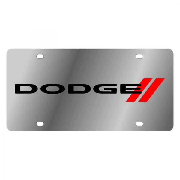 Eurosport Daytona® - MOPAR License Plate with Dodge New Logo and Red Stripes