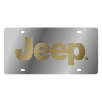 Eurosport Daytona® - MOPAR Polished License Plate with Gold Jeep Logo