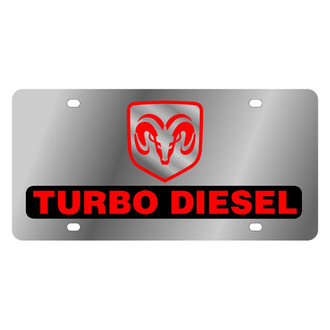 Eurosport Daytona® - MOPAR License Plate with Turbo Diesel Logo and Ram Emblem