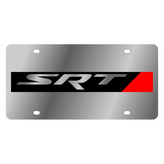 Eurosport Daytona® - MOPAR Polished License Plate with Black SRT Bar Logo