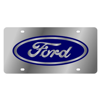 Eurosport Daytona® - Ford Motor Company Polished License Plate with Blue Ford Emblem