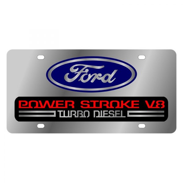 Eurosport Daytona® - Ford Motor Company License Plate with Power Stroke V8 Logo and Ford Emblem