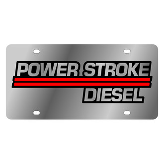 Eurosport Daytona® - Ford Motor Company Polished License Plate with Gold Power Stroke Diesel Logo
