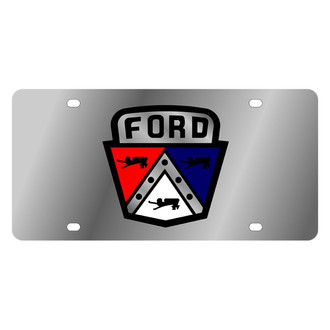 Eurosport Daytona® - Ford Motor Company Polished License Plate with Black Ford Retro Logo