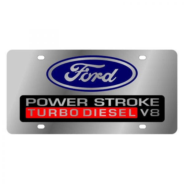 Eurosport Daytona® - Ford Motor Company License Plate with Power Stroke Turbo Diesel V8 Logo and Ford Emblem