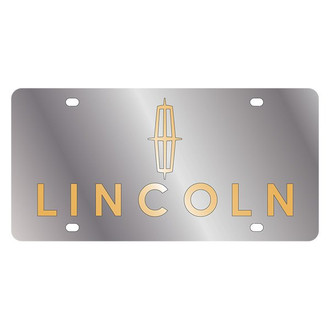Eurosport Daytona® - Ford Motor Company Polished License Plate with Gold Lincoln Logo and Emblem