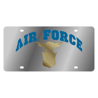 Eurosport Daytona® - LSN Polished License Plate with Air Force Arched Logo