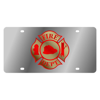 Eurosport Daytona® - LSN Polished License Plate with Fire Department Cross Logo