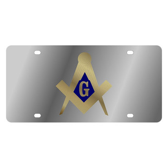 Eurosport Daytona® - LSN Polished License Plate with Masonic Logo