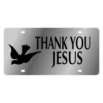 Eurosport Daytona® - LSN Polished License Plate with Thank You Jesus Logo