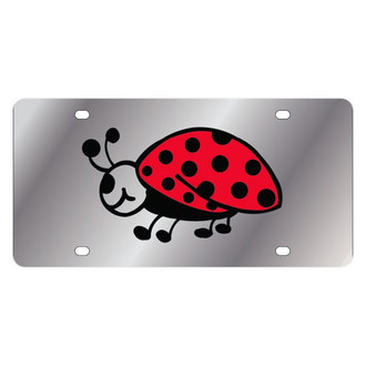 Eurosport Daytona® - LSN Polished License Plate with Lady Bug Logo