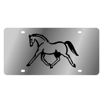 Eurosport Daytona® - LSN Polished License Plate with Style 3 Horse Logo