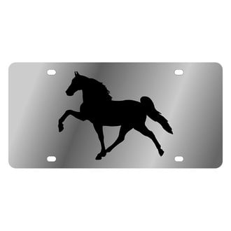 Eurosport Daytona® - LSN Polished License Plate with Style 4 Horse Logo