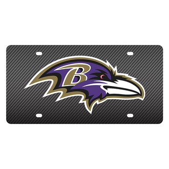 Eurosport Daytona® - Carbon Fiber License Plate with NFL Lazer Tag Baltimore Ravens