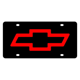 Eurosport Daytona® - GM Black License Plate with Red Chevrolet Emblem