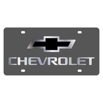 Eurosport Daytona® - GM Black License Plate with Black Chevrolet New Logo and Emblem