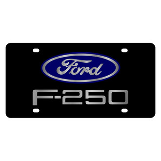 Eurosport Daytona® - Ford Motor Company Black License Plate with Silver F-250 Logo and Ford Emblem