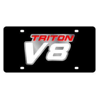 Eurosport Daytona® - Ford Motor Company Black License Plate with Silver Triton V8 Logo