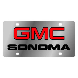 Eurosport Daytona® - GM Polished License Plate with Black Sonoma Logo and GMC Emblem