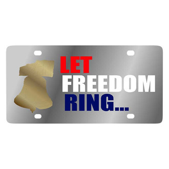 Eurosport Daytona® - LSN Polished License Plate with Let Freedom Ring Logo