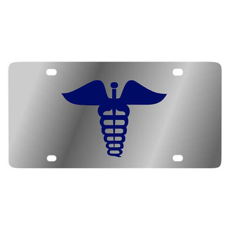 Eurosport Daytona® - LSN Polished License Plate with Medical Caducius Logo