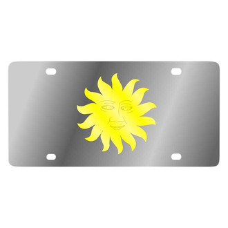 Eurosport Daytona® - LSN Polished License Plate with Smiling Sun Logo
