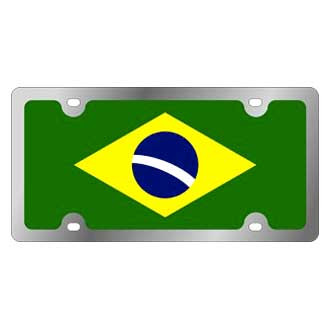 Eurosport Daytona® - Flags Style License Plate with Brazil