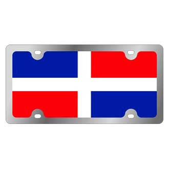 Eurosport Daytona® - Flags Style License Plate with Dominican Republic