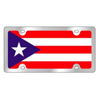 Eurosport Daytona® - Flags Style Lazertag License Plate with Puerto Rico