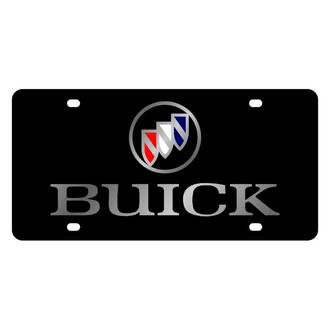 Eurosport Daytona® - GM Lazertag Black License Plate with Silver Buick Logo and Emblem