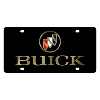 Eurosport Daytona® - GM Lazertag Black License Plate with Gold Buick Logo and Emblem
