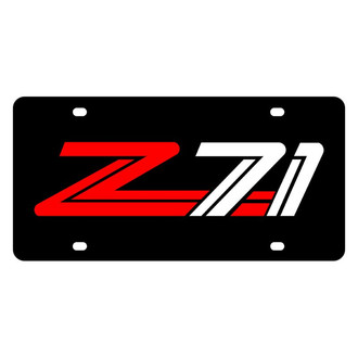 Eurosport Daytona® - GM Black License Plate with Style 3 Red / White Z71 Logo