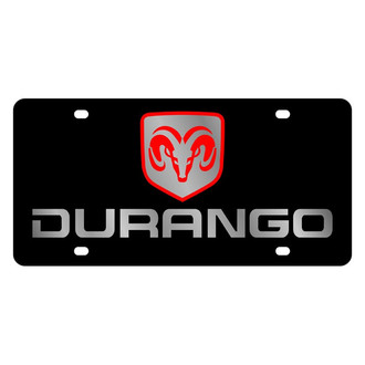 Eurosport Daytona® - MOPAR Lazertag Black License Plate with Silver / Red Durango Logo and Emblem