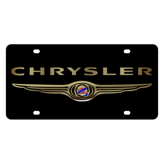 Eurosport Daytona® - MOPAR Lazertag Black License Plate with Gold Chrysler Logo and Emblem