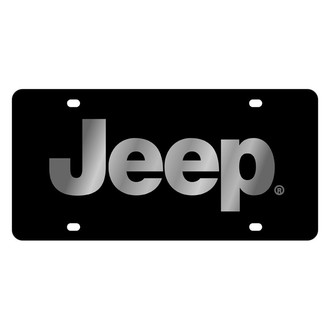 Eurosport Daytona® - MOPAR Lazertag Black License Plate with Silver Jeep Logo