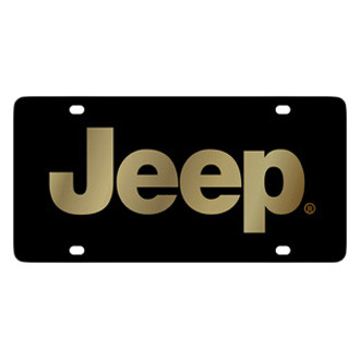 Eurosport Daytona® - MOPAR Lazertag Black License Plate with Gold Jeep Logo