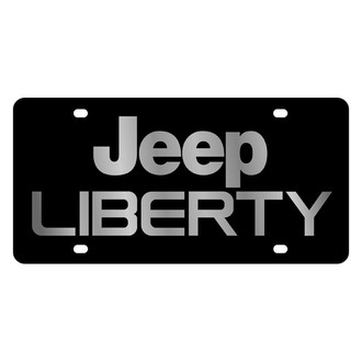 Eurosport Daytona® - MOPAR Lazertag Black License Plate with Silver Jeep Liberty Logo