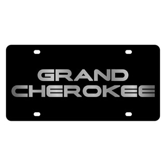 Eurosport Daytona® - MOPAR Lazertag Black License Plate with Silver Grand Cherokee Logo