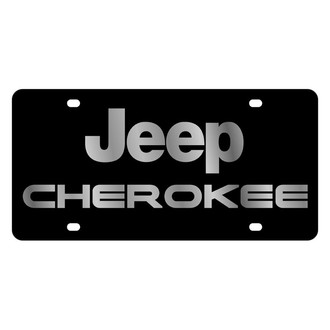 Eurosport Daytona® - MOPAR Lazertag Black License Plate with Silver Cherokee Logo