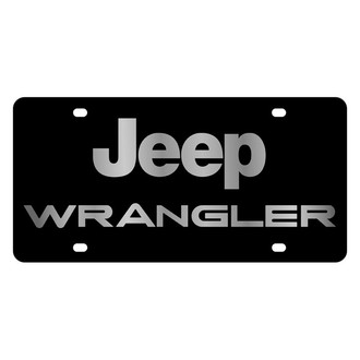 Eurosport Daytona® - MOPAR Lazertag Black License Plate with Silver Wrangler Logo