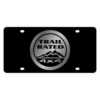 Eurosport Daytona® - MOPAR Lazertag Black License Plate with Silver Trail Rated Logo