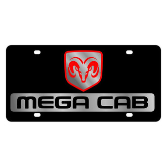 Eurosport Daytona® - MOPAR Lazertag Black License Plate with Silver Dodge Mega Cab Logo