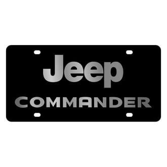 Eurosport Daytona® - MOPAR Lazertag Black License Plate with Silver Jeep Commander Logo