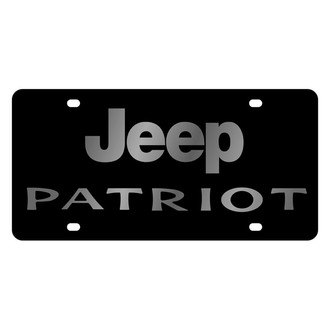 Eurosport Daytona® - MOPAR Lazertag Black License Plate with Silver Jeep Patriot Logo