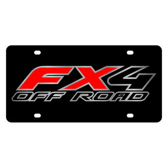 Eurosport Daytona® - Ford Motor Company Lazertag Black License Plate with Silver FX4 Off Road Logo