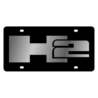 Eurosport Daytona® - GM Lazertag Black License Plate with Silver H2 Logo