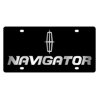 Eurosport Daytona® - Ford Motor Company Lazertag Black License Plate with Silver Navigator Logo and Lincoln Emblem
