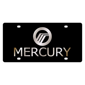 Eurosport Daytona® - Ford Motor Company Lazertag Black License Plate with Gold Mercury Logo and Emblem