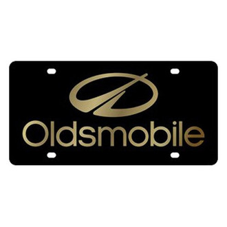 Eurosport Daytona® - GM Lazertag Black License Plate with Gold Oldsmobile Logo and Emblem